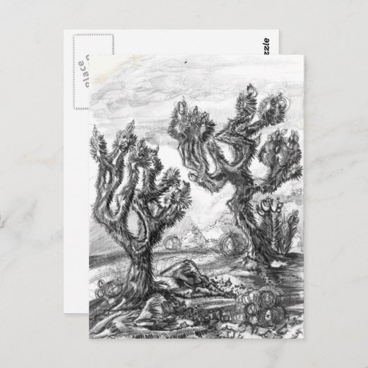 Surreal Joshua Trees in Mojave Desert Art Card Briefkaart (Voorkant / Achterkant)