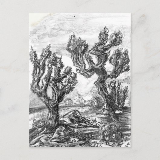 Surreal Joshua Trees in Mojave Desert Art Card Briefkaart (Voorkant)
