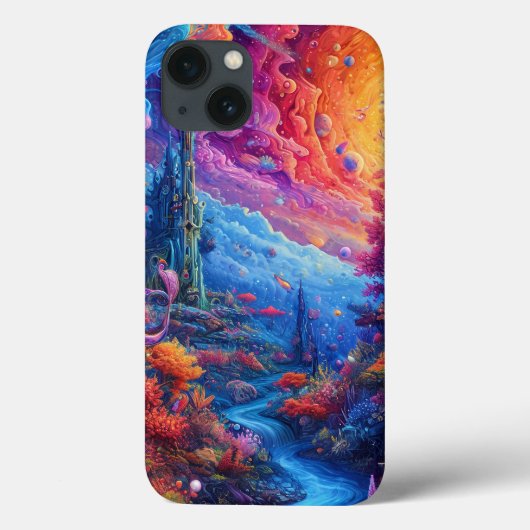 Surreal Kleurrijke Droomlandschap Trippy Esthetisc Case-Mate iPhone Case (Achterkant)