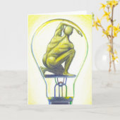 Surreal Kunst Notecard van het man "van de Bol" Kaart (Gele Bloem)