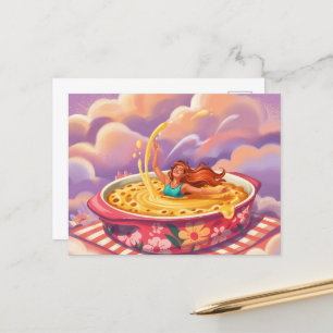 Surreal Lady Zwemmen in een ovenschaal Briefkaart