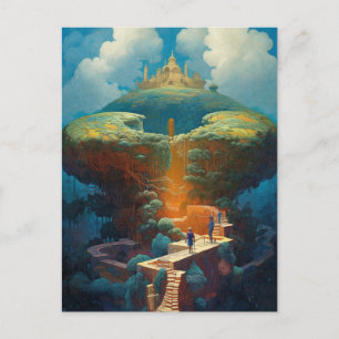 Surreal Landscape Castle Fantasy Art Briefkaart