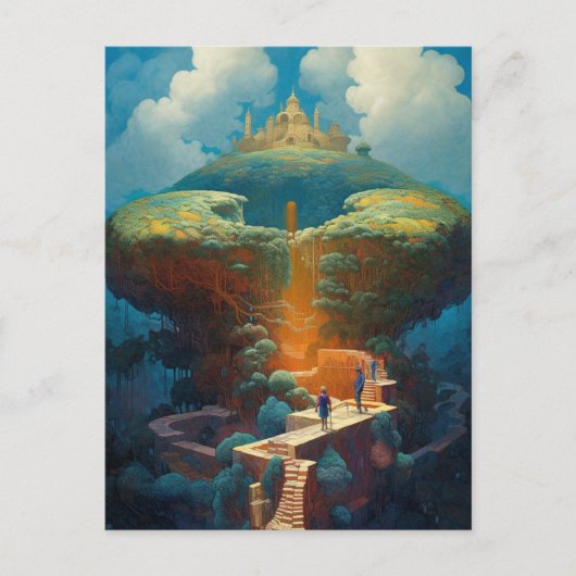 Surreal Landscape Castle Fantasy Art Briefkaart (Voorkant)
