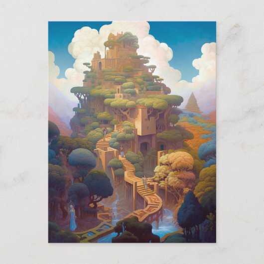 Surreal Landscape Castle Fantasy Art Briefkaart (Voorkant)