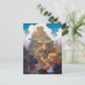 Surreal Landscape Castle Fantasy Art Briefkaart (Staand voorkant)