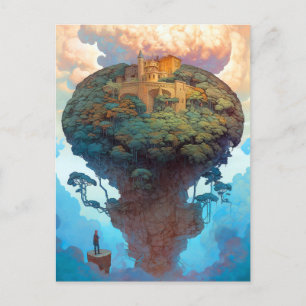 Surreal Landscape Castle Fantasy Art Briefkaart