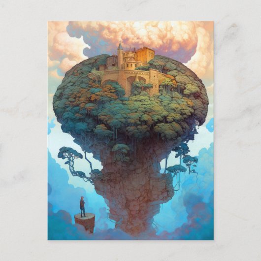 Surreal Landscape Castle Fantasy Art Briefkaart (Voorkant)