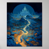 Surreal Landscape Castle Fantasy Art Poster (Voorkant)