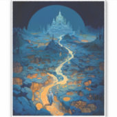 Surreal Landscape Castle Fantasy Art Sticker (Voorkant)