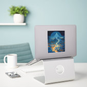 Surreal Landscape Castle Fantasy Art Sticker (Laptop op bureau)