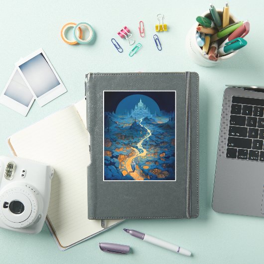 Surreal Landscape Castle Fantasy Art Sticker (iPad Cover)