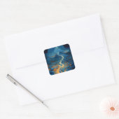Surreal Landscape Castle Fantasy Art Vierkante Sticker (Envelop)
