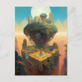 Surreal Landscape Castle Trees Fantasy Art Briefkaart (Voorkant)
