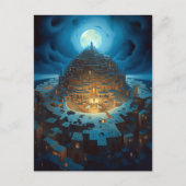 Surreal Landscape City Maze Fantasy Art Briefkaart (Voorkant)
