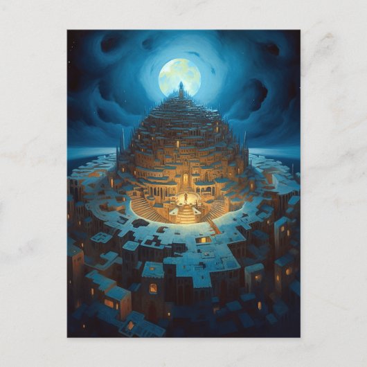 Surreal Landscape City Maze Fantasy Art Briefkaart (Voorkant)