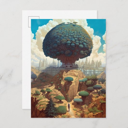 Surreal Landscape Giant Tree Fantasy Art Briefkaart (Voorkant / Achterkant)