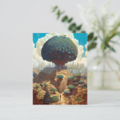 Surreal Landscape Giant Tree Fantasy Art Briefkaart (Staand voorkant)