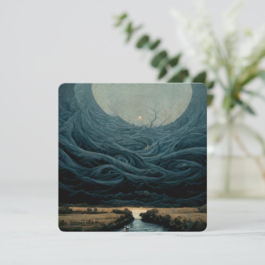 Surreal landscape oil painting kaart (Staand voorkant)