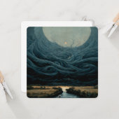 Surreal landscape oil painting kaart (Voorkant / Achterkant in situ)