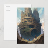 Surreal Landscape Towering City Fantasy Art Briefkaart (Voorkant / Achterkant)