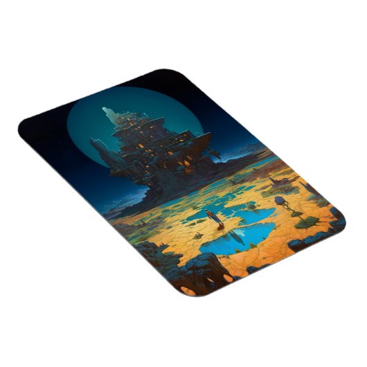 Surreal Landscape Towering City Fantasy Art Magneet (Rechterzijde)