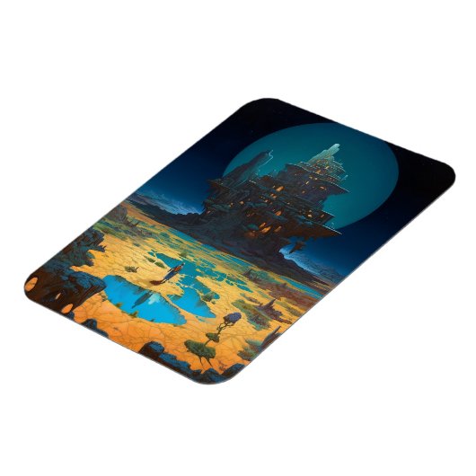 Surreal Landscape Towering City Fantasy Art Magneet (Linkerzijde)
