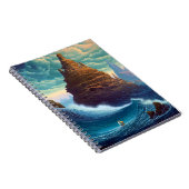 Surreal Landscape Towering City Fantasy Art Notitieboek (Rechterzijde)