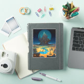 Surreal Landscape Towering City Fantasy Art Sticker (iPad Cover)