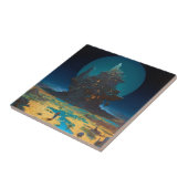 Surreal Landscape Towering City Fantasy Art Tegeltje (Zijkant)