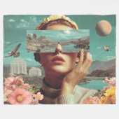 Surreal Landscape Vision, Surreal female portrait  Fleece Deken (Voorkant (Horizontaal))