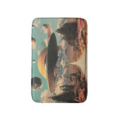 Surreal landschap met weg, UFO en Saturnus Badmat (Voorkant Verticaal)