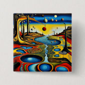 Surreal Landschap Vierkante Button 5,1 Cm (Voorkant)