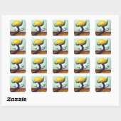Surreal Lemon-boom Vierkante Sticker (Vel)