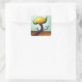Surreal Lemon-boom Vierkante Sticker (Tas)
