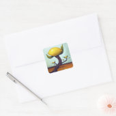 Surreal Lemon-boom Vierkante Sticker (Envelop)