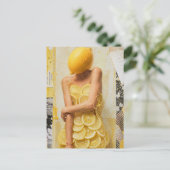 Surreal Lemon Lady Collage Briefkaart (Staand voorkant)