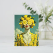 Surreal Lemon Woman Briefkaart (Staand voorkant)