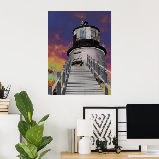 Surreal Lighthouse Poster (Thuiskantoor)