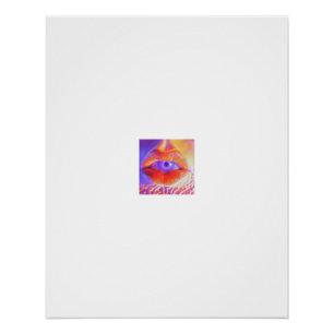 Surreal Lip Eye Levendig Kleurenportret Poster