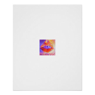 Surreal Lip Eye Levendig Kleurenportret Poster