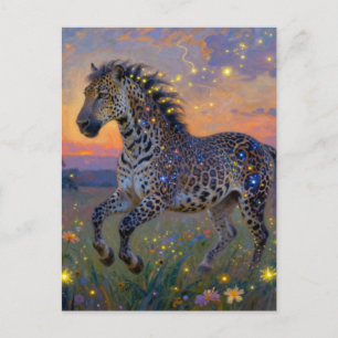 Surreal luipaard-paardenhybride briefkaart