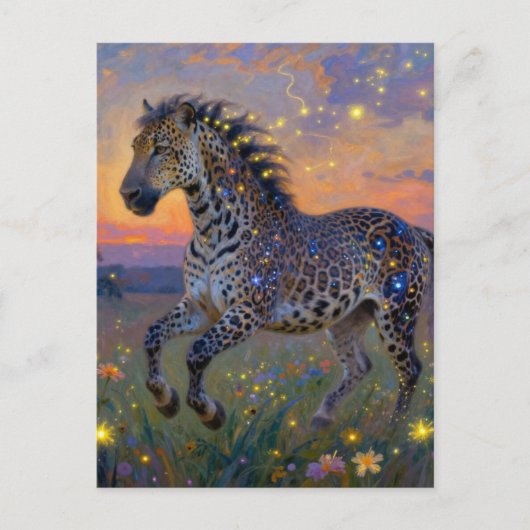 Surreal luipaard-paardenhybride briefkaart (Voorkant)