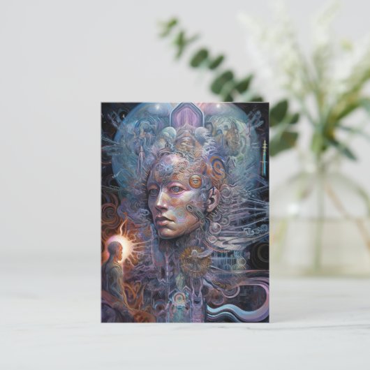 Surreal Man Visionary Art Briefkaart (Staand voorkant)