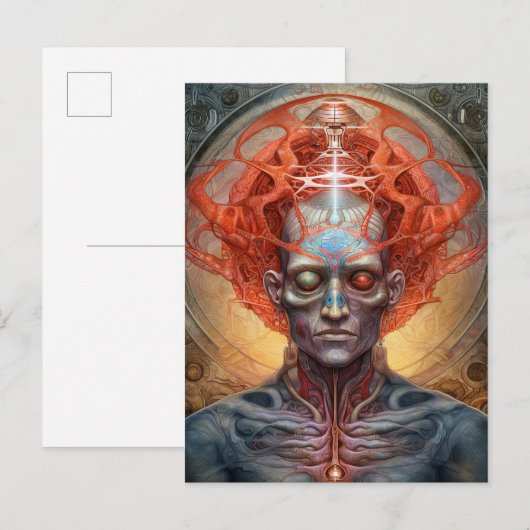 Surreal Man Visionary Art Briefkaart (Voorkant / Achterkant)