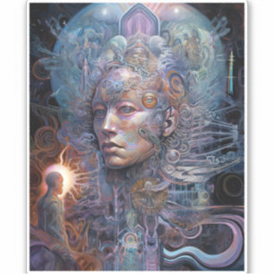 Surreal Man Visionary Art Sticker