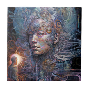 Surreal Man Visionary Art Tegeltje