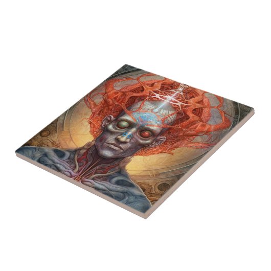 Surreal Man Visionary Art Tegeltje (Zijkant)