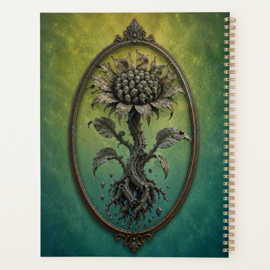 Surreal Many Faces Flower Notebook Planner (Achterkant)