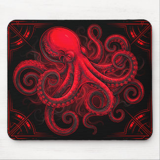 Surreal Marine Rode Octopus Muismat