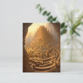 Surreal Maze Castle Landscape Fantasy Art Briefkaart (Staand voorkant)